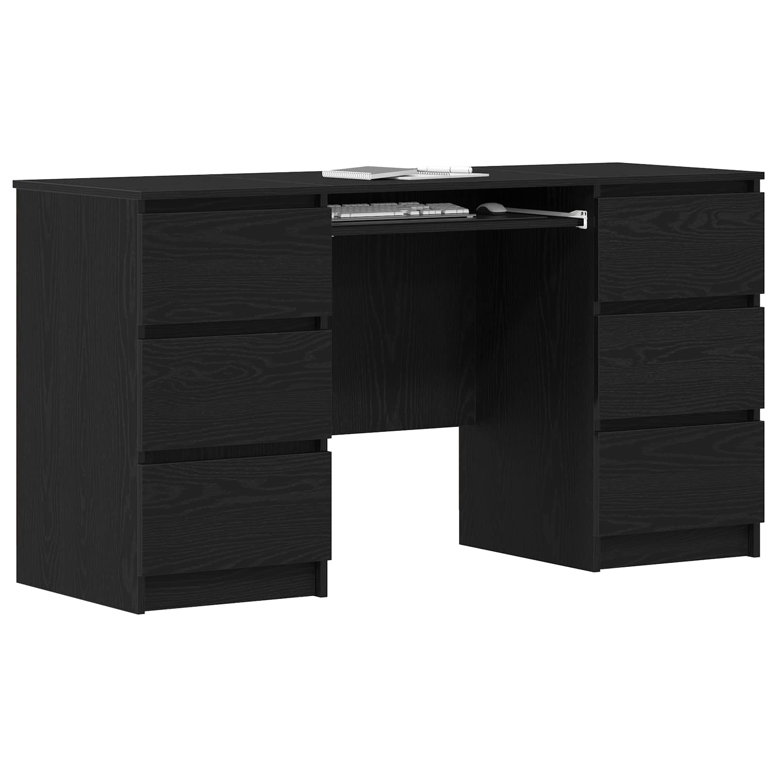 Stol s ladicama Crni hrast 140 x 50 x 76 cm Konstruirano drvo