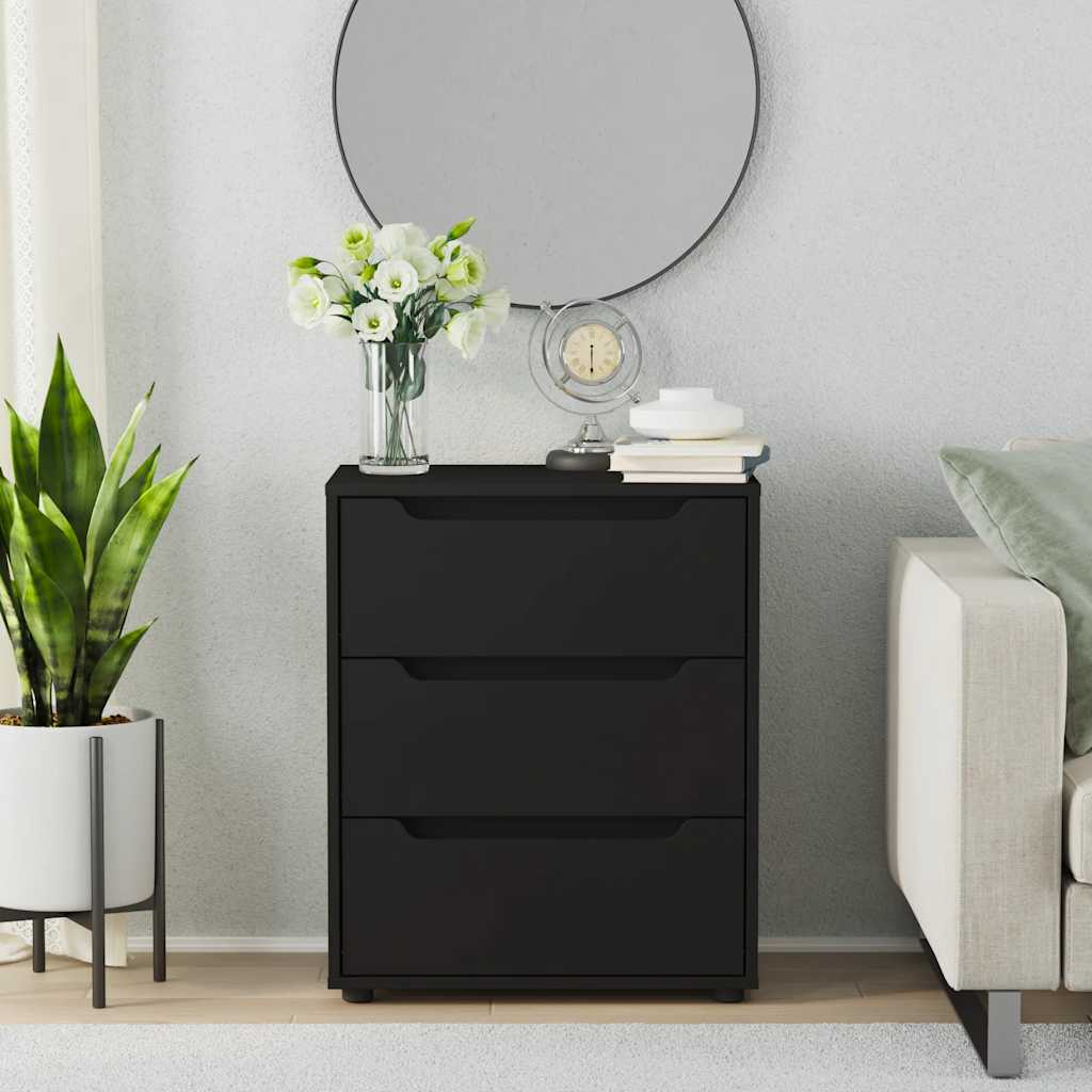 Komoda VISNES crna 60x40x73 cm izrađeno drvo