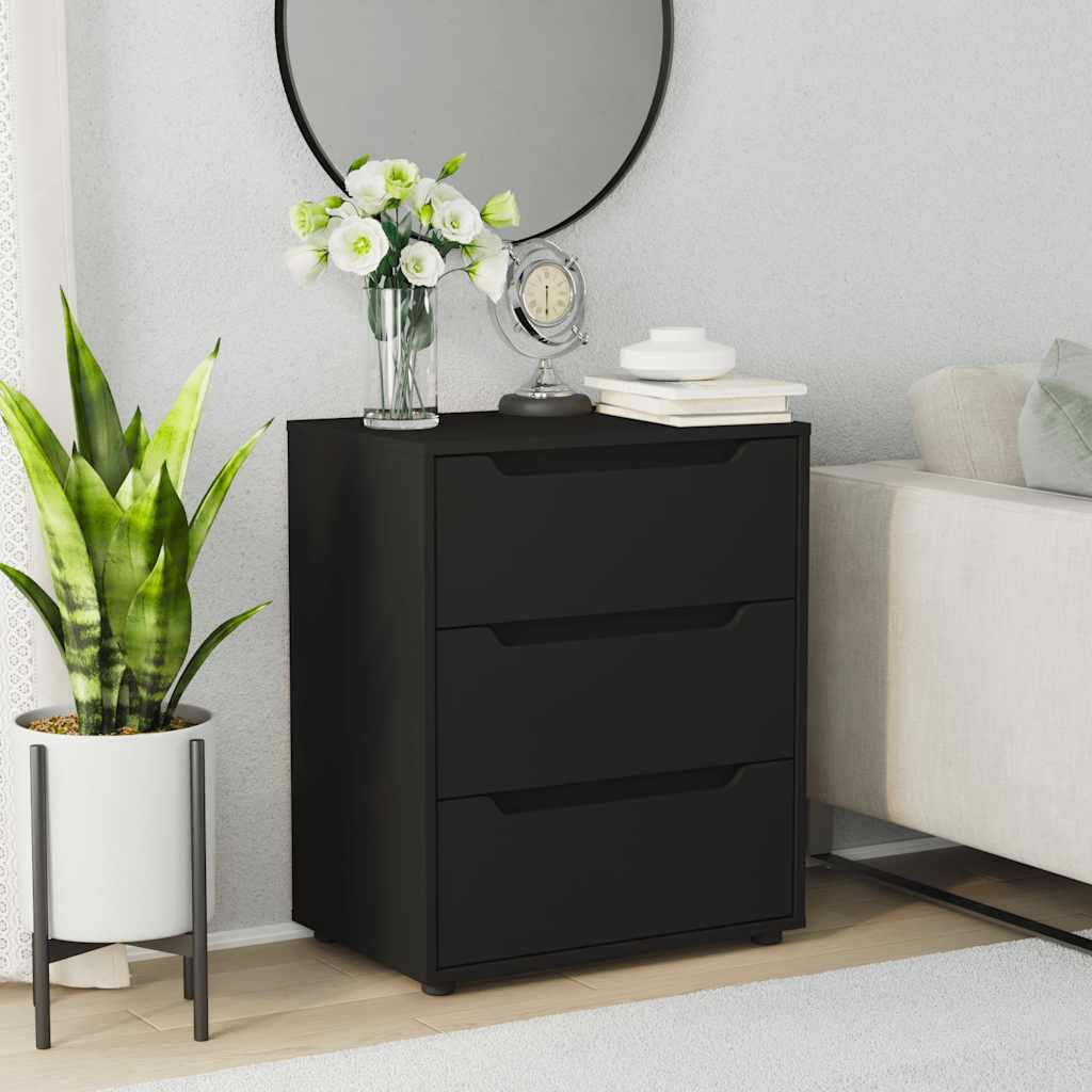 Komoda VISNES crna 60x40x73 cm izrađeno drvo