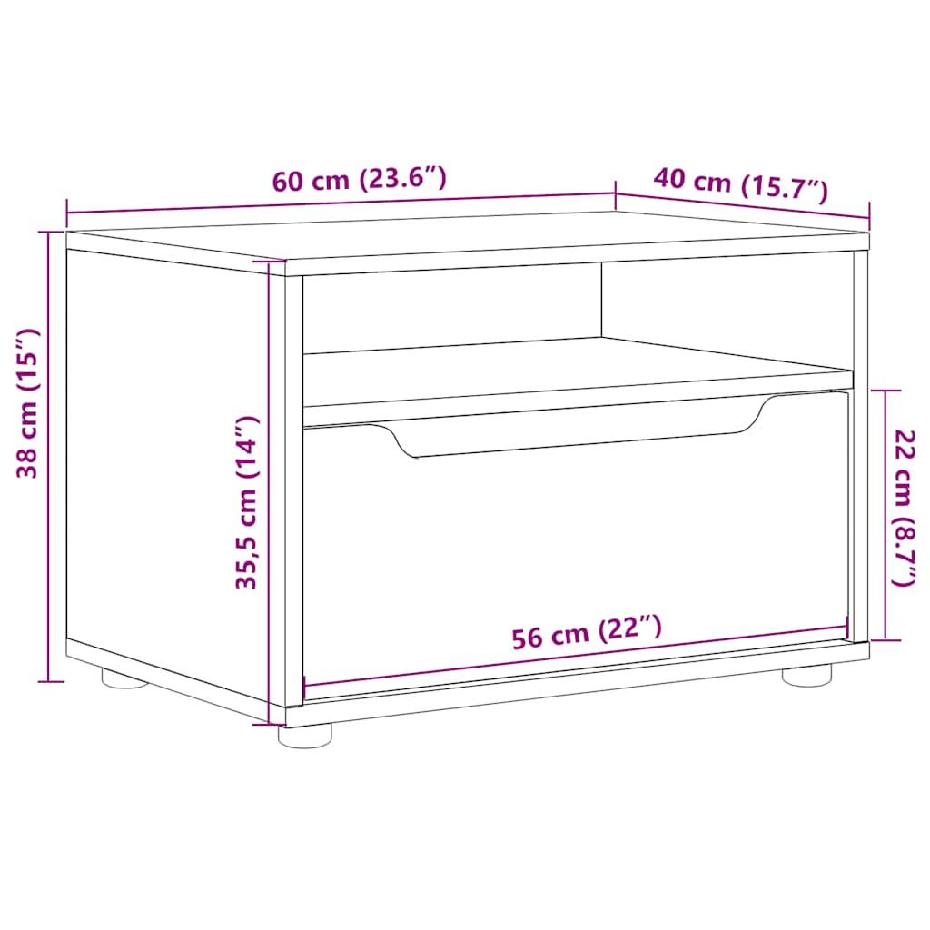 TV ormarić VISNES beton sivi 60x40x38 cm konstruirano drvo