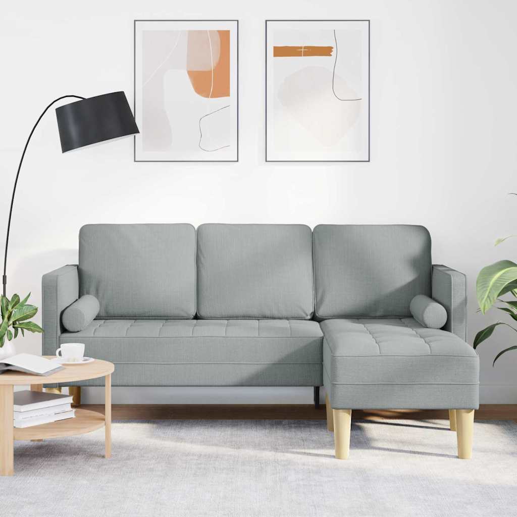 Set sofe s jastukom Svijetlo siva Poliester