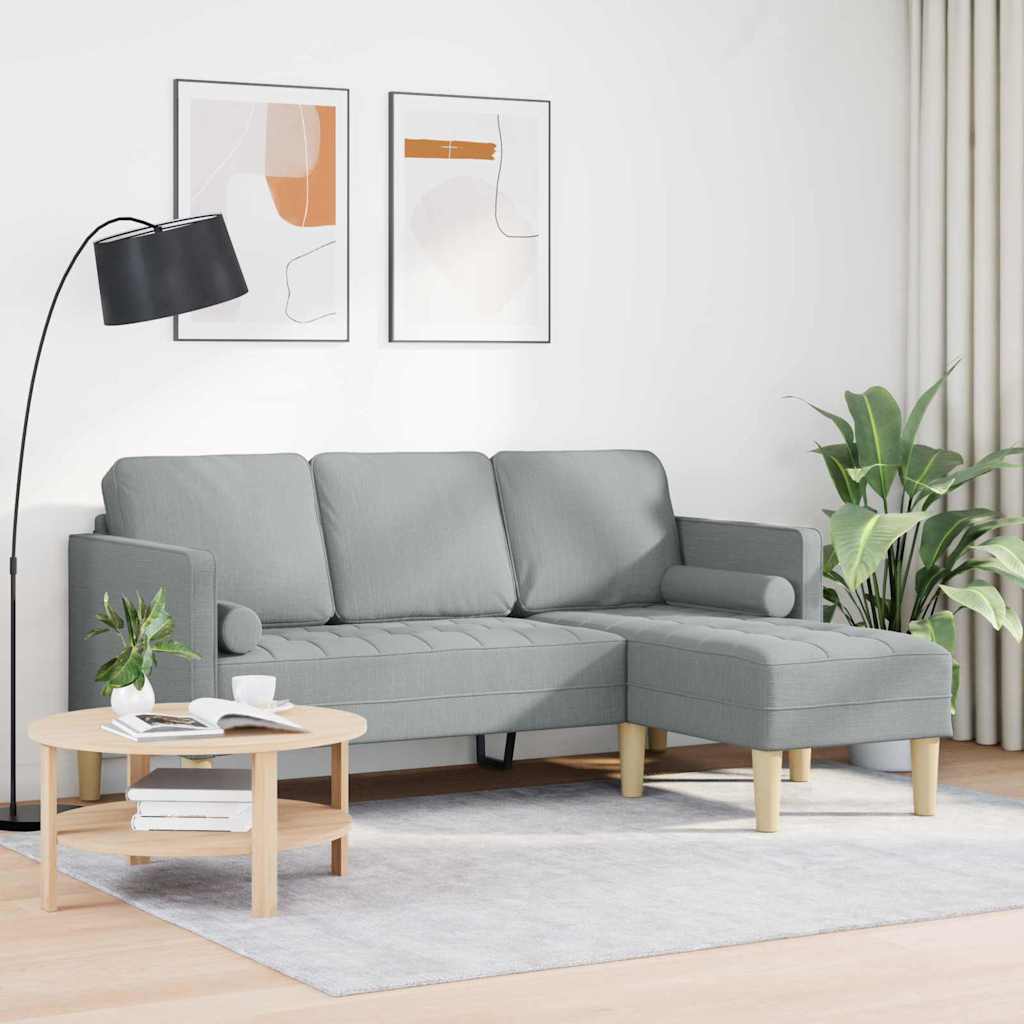 Set sofe s jastukom Svijetlo siva Poliester