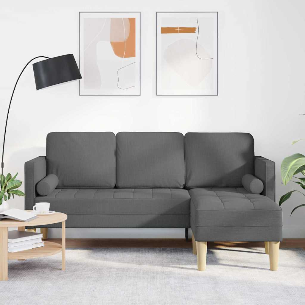 Set sofe s jastukom Tamno siva Poliester