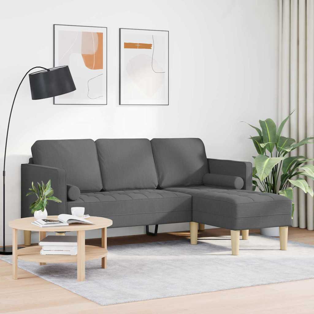 Set sofe s jastukom Tamno siva Poliester