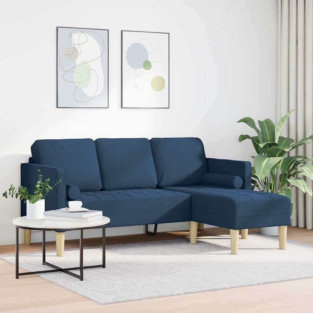 Set sofe s jastukom Plava Poliester