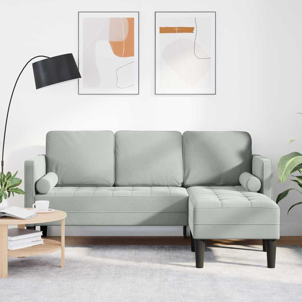 Set sofe s jastukom Svijetlo siva Poliester
