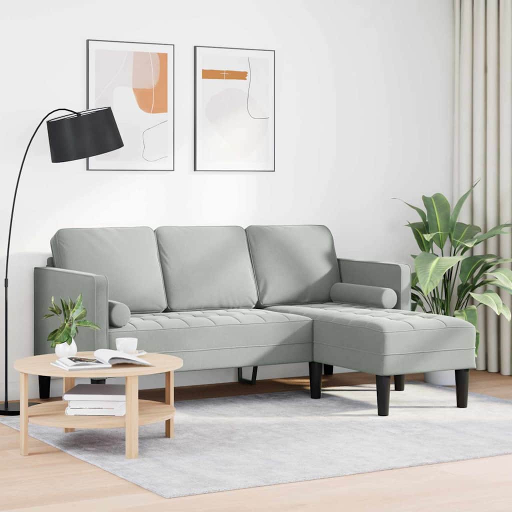 Set sofe s jastukom Svijetlo siva Poliester
