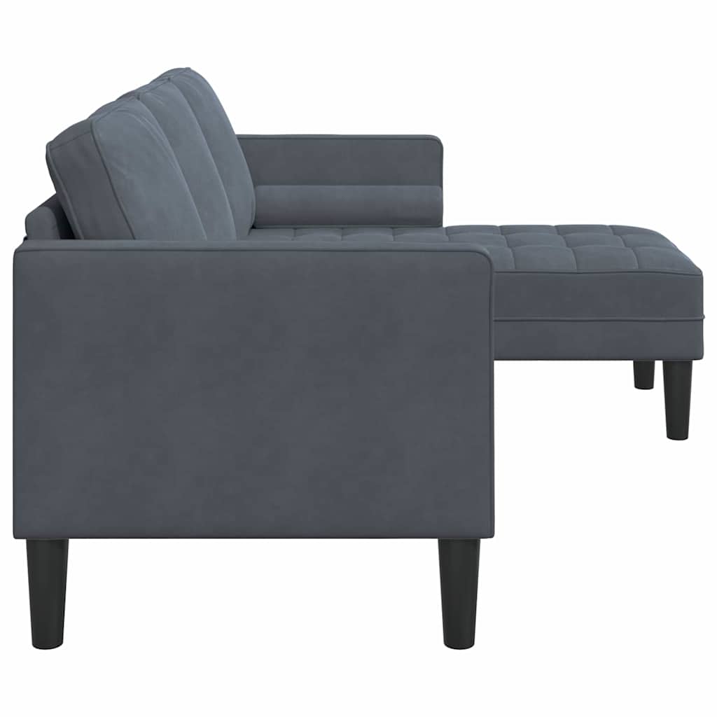 Set sofe s jastukom Tamno siva Poliester