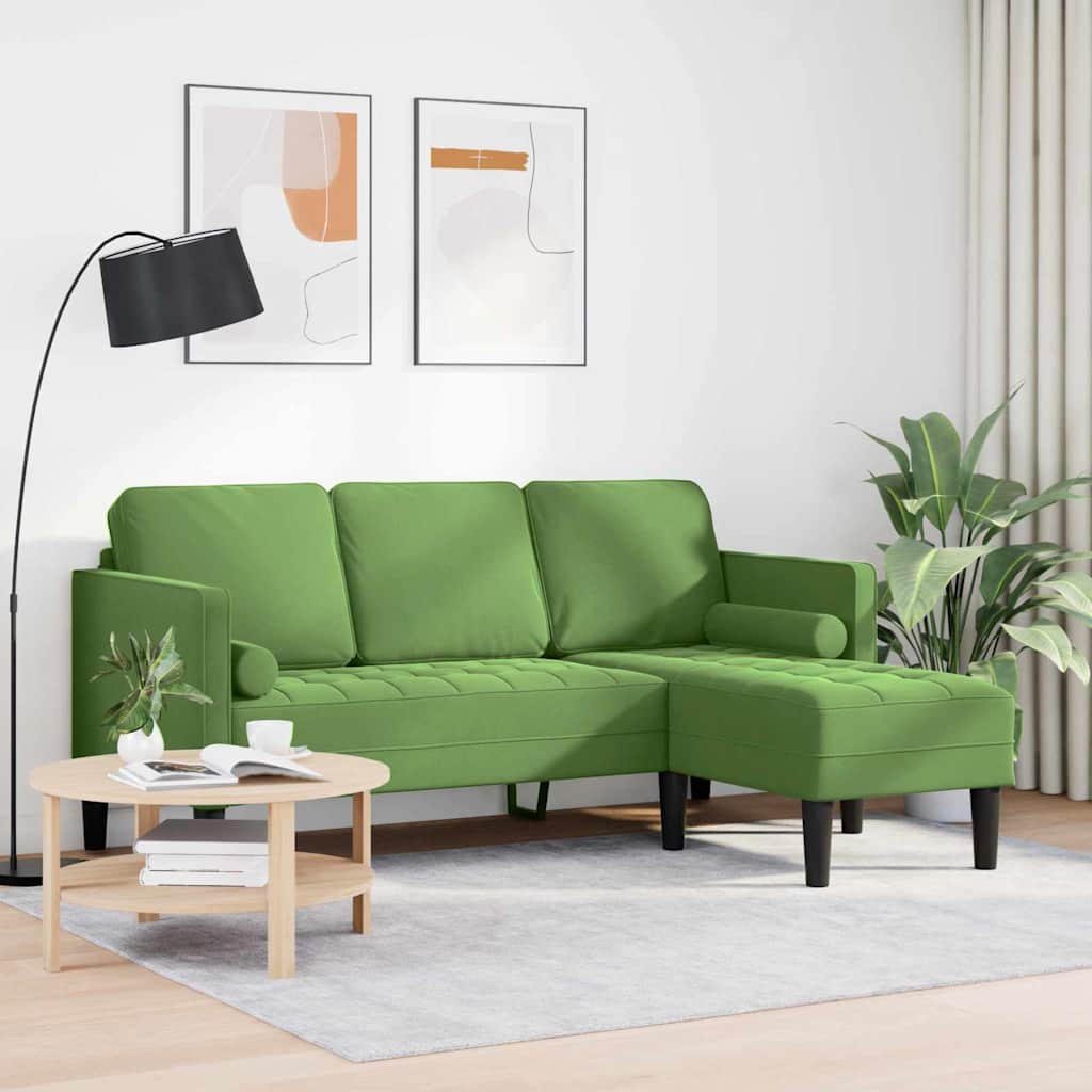 Set sofe s jastukom Svijetlo zelena Poliester