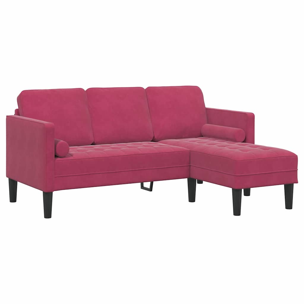 Set sofe s jastukom Vinska crvena Poliester