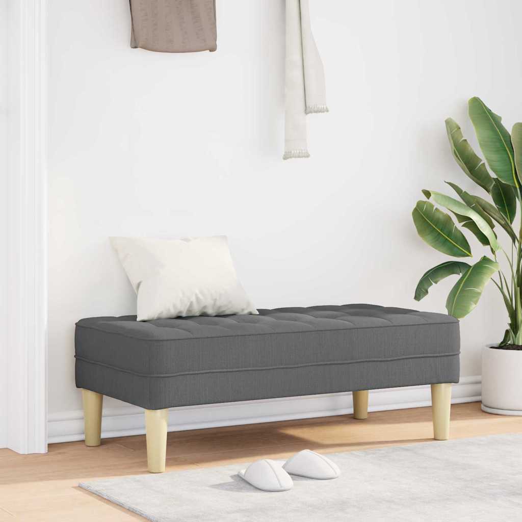 klupa s jastukom Tamno siva 113 x 57 x 39 cm tkanina