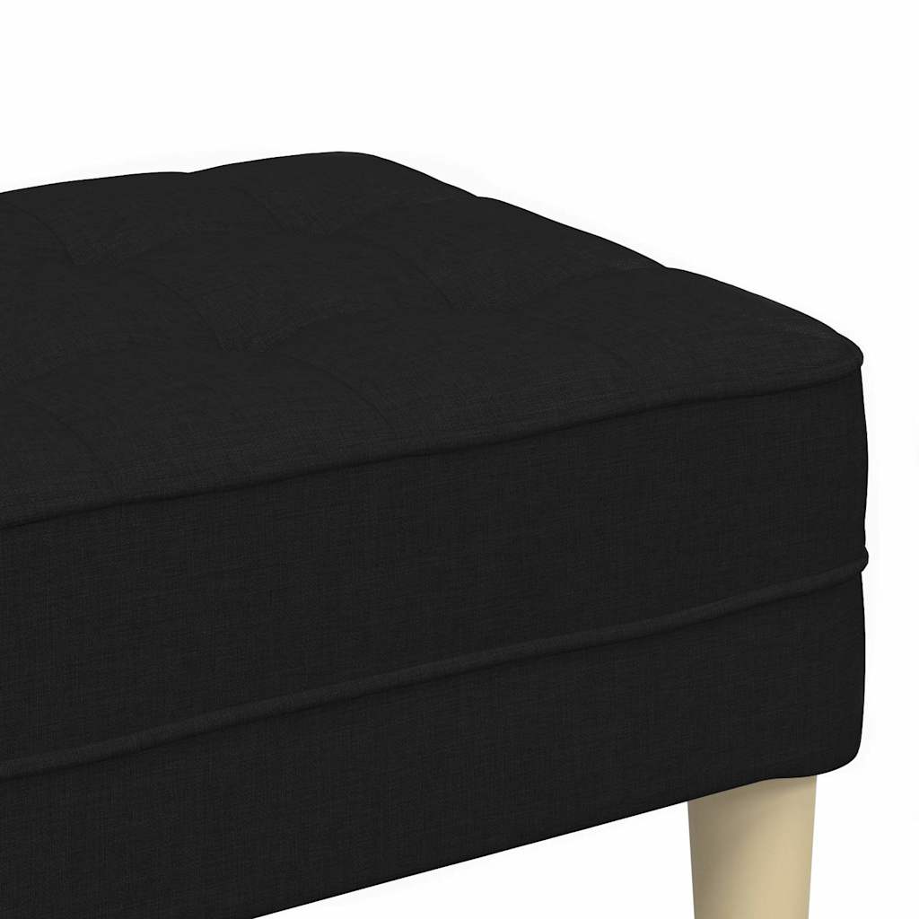 klupa s jastukom Crna 113 x 57 x 39 cm tkanina