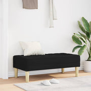 klupa s jastukom Crna 113 x 57 x 39 cm tkanina