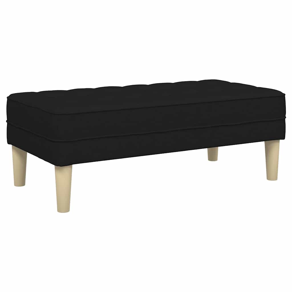 klupa s jastukom Crna 113 x 57 x 39 cm tkanina