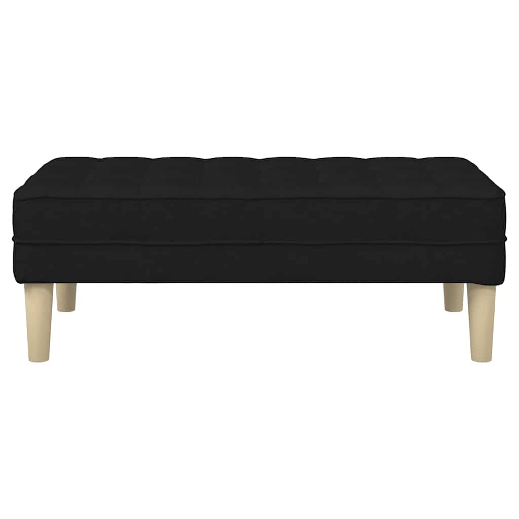 klupa s jastukom Crna 113 x 57 x 39 cm tkanina