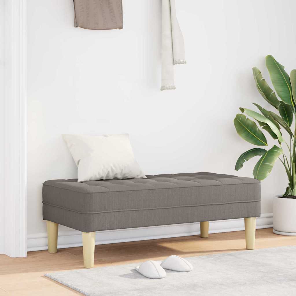klupa s jastukom Sivo-smeđa 113 x 57 x 39 cm tkanina