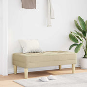 klupa s jastukom Krema 113 x 57 x 39 cm tkanina