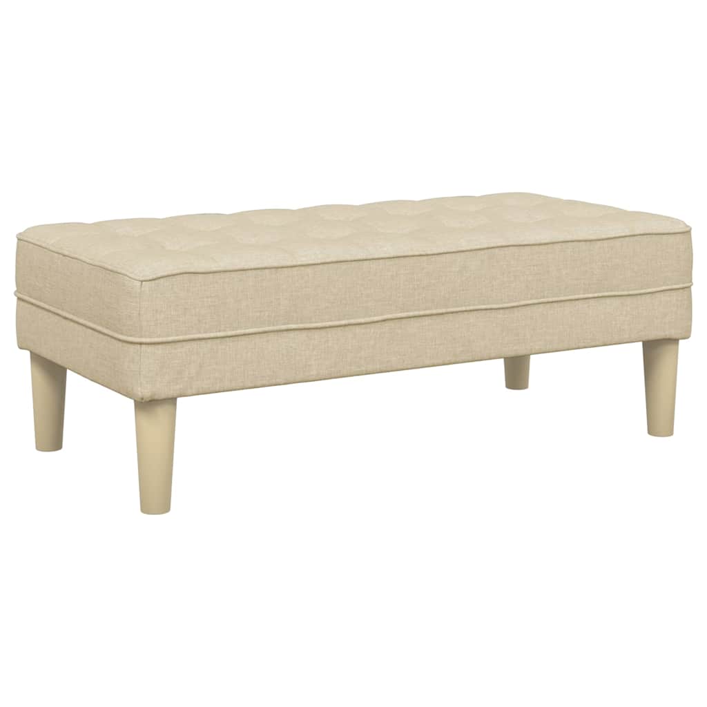 klupa s jastukom Krema 113 x 57 x 39 cm tkanina