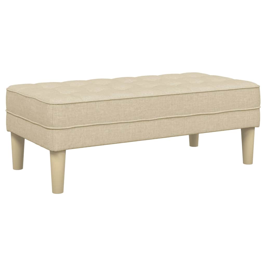 klupa s jastukom Krema 113 x 57 x 39 cm tkanina