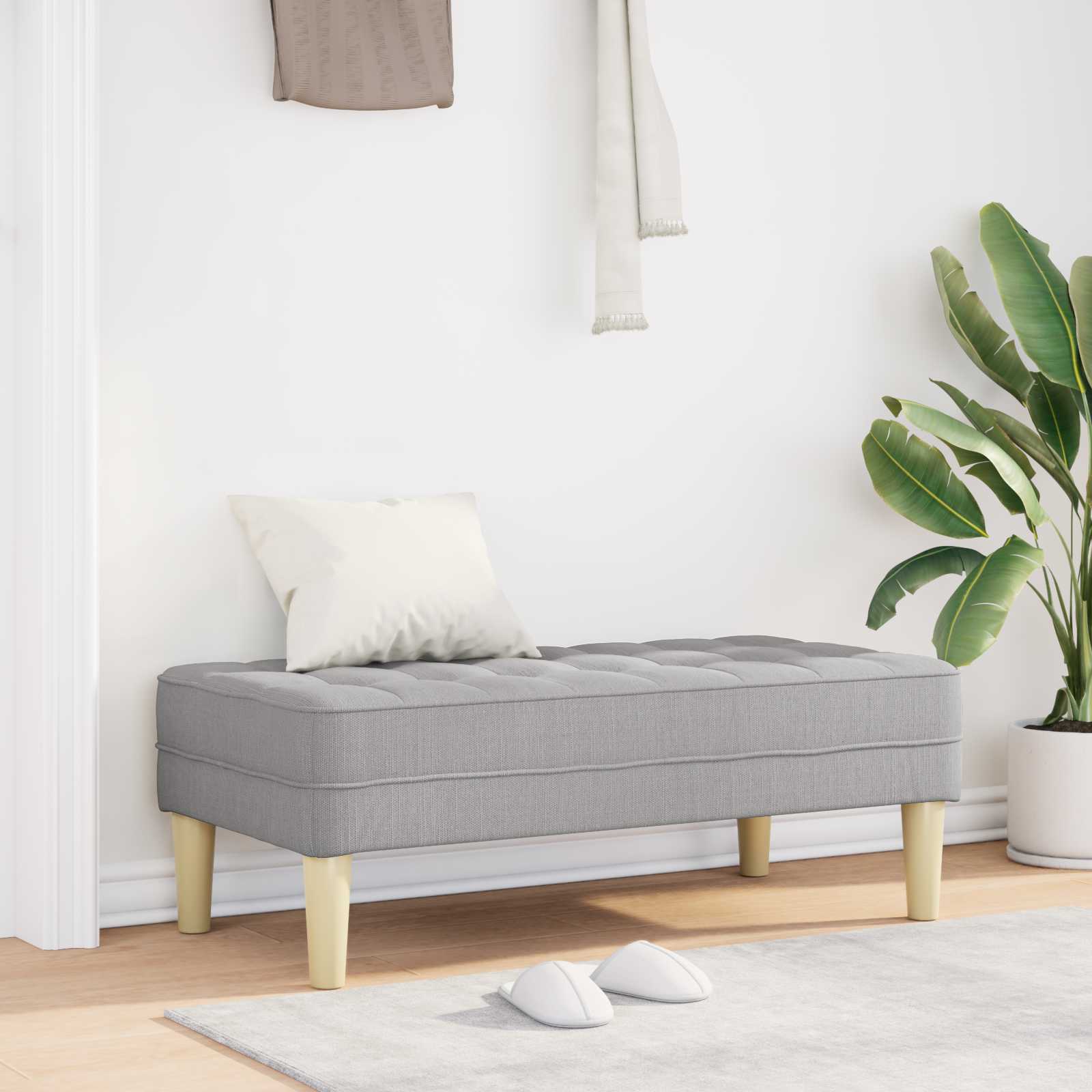 klupa s jastukom Oblačnosiva 113 x 57 x 39 cm tkanina