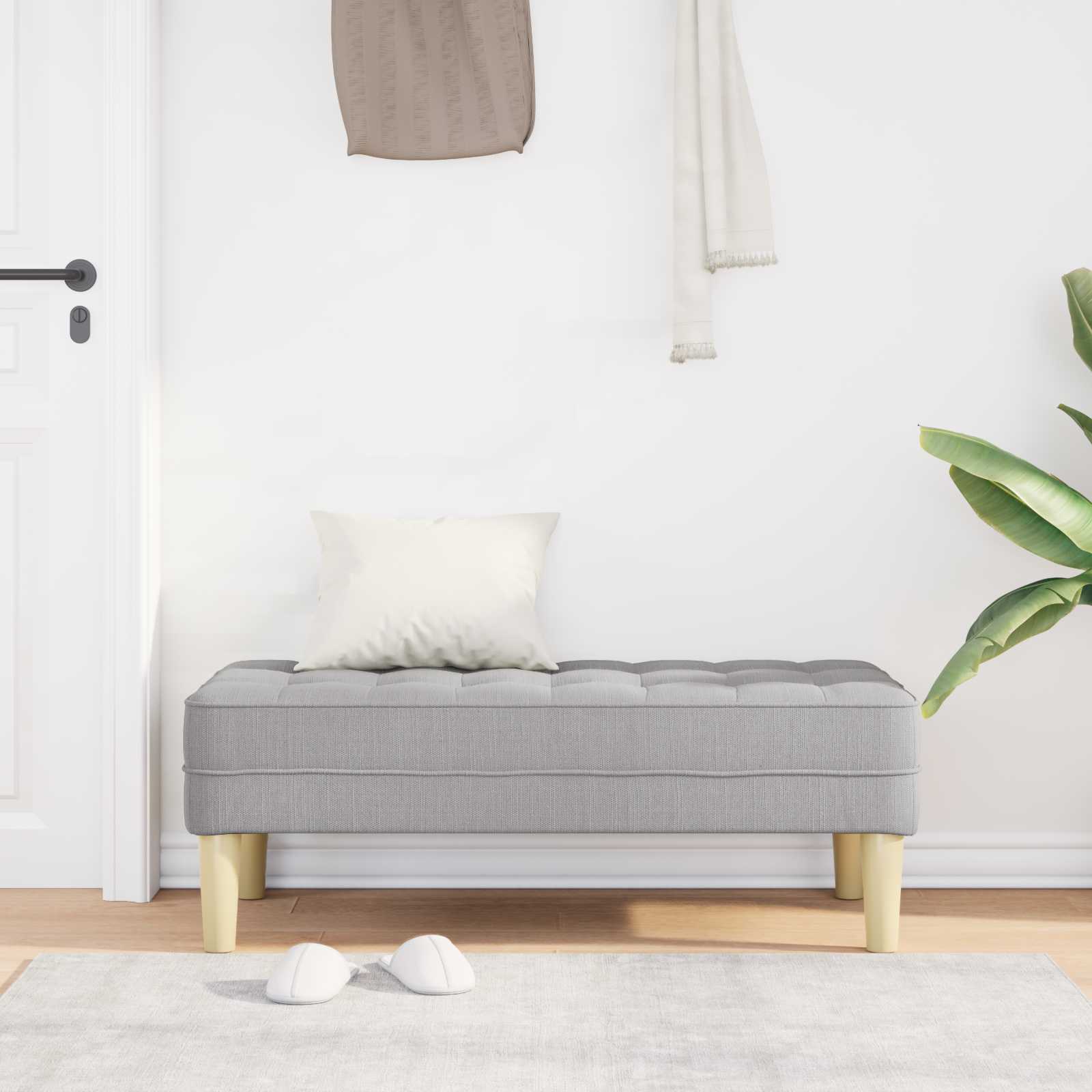 klupa s jastukom Oblačnosiva 113 x 57 x 39 cm tkanina