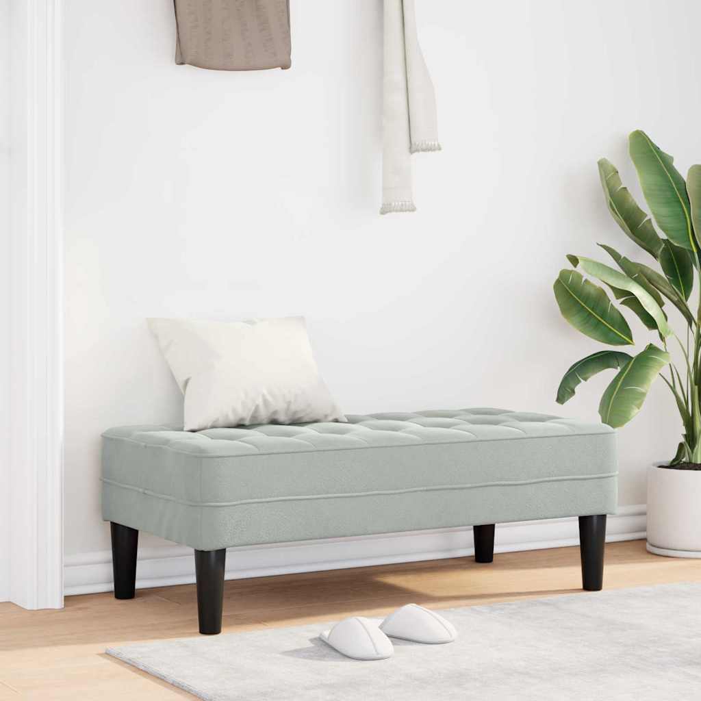 klupa s jastukom Svijetlo siva 113 x 57 x 39 cm Baršun