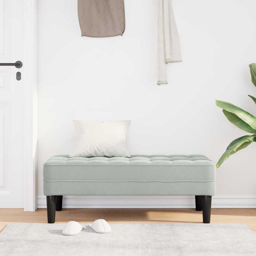 klupa s jastukom Svijetlo siva 113 x 57 x 39 cm Baršun