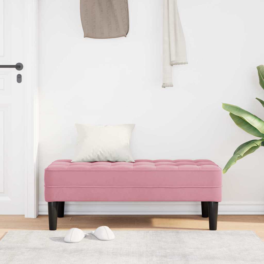 klupa s jastukom Ružičasta 113 x 57 x 39 cm Baršun