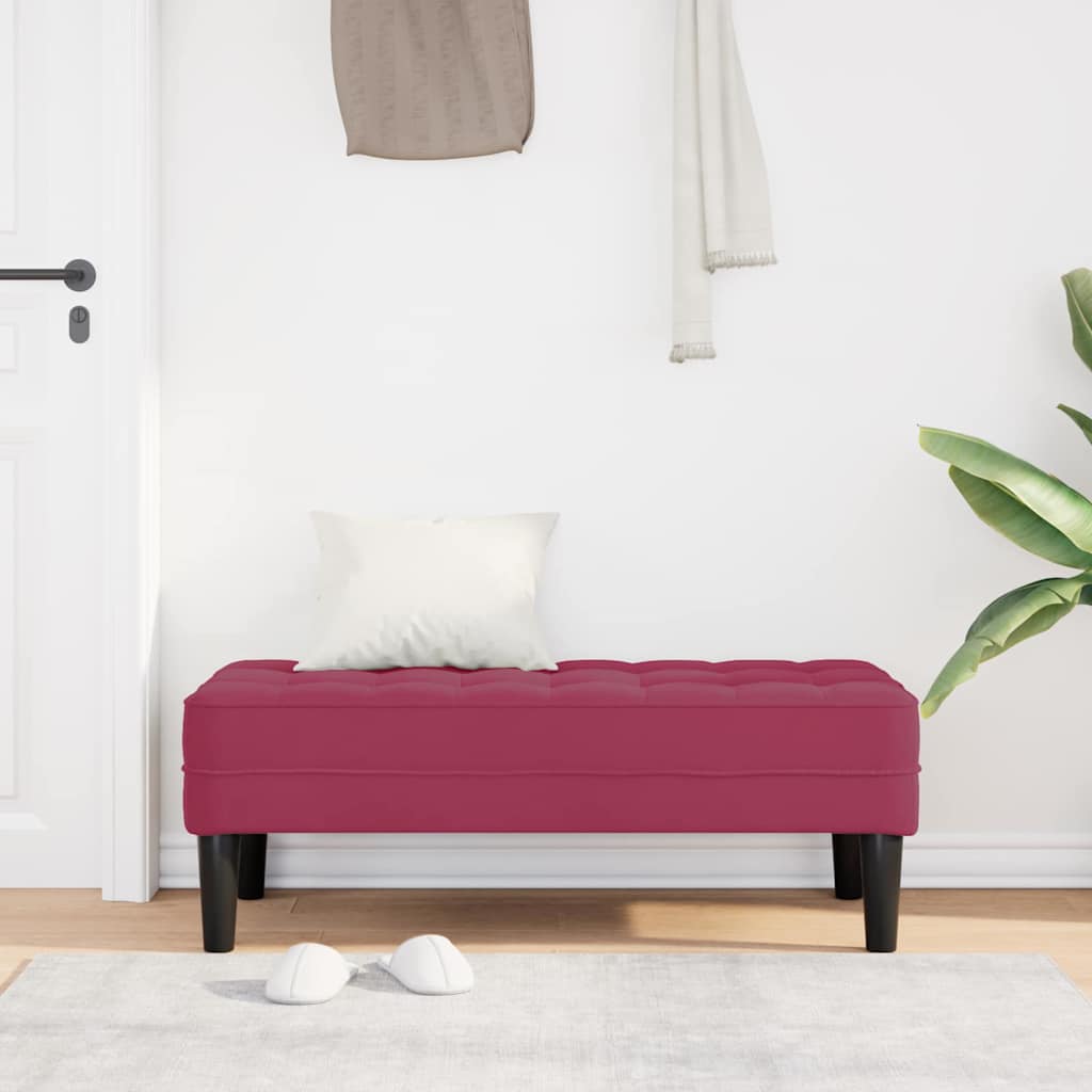klupa s jastukom Vinska crvena 113 x 57 x 39 cm Baršun