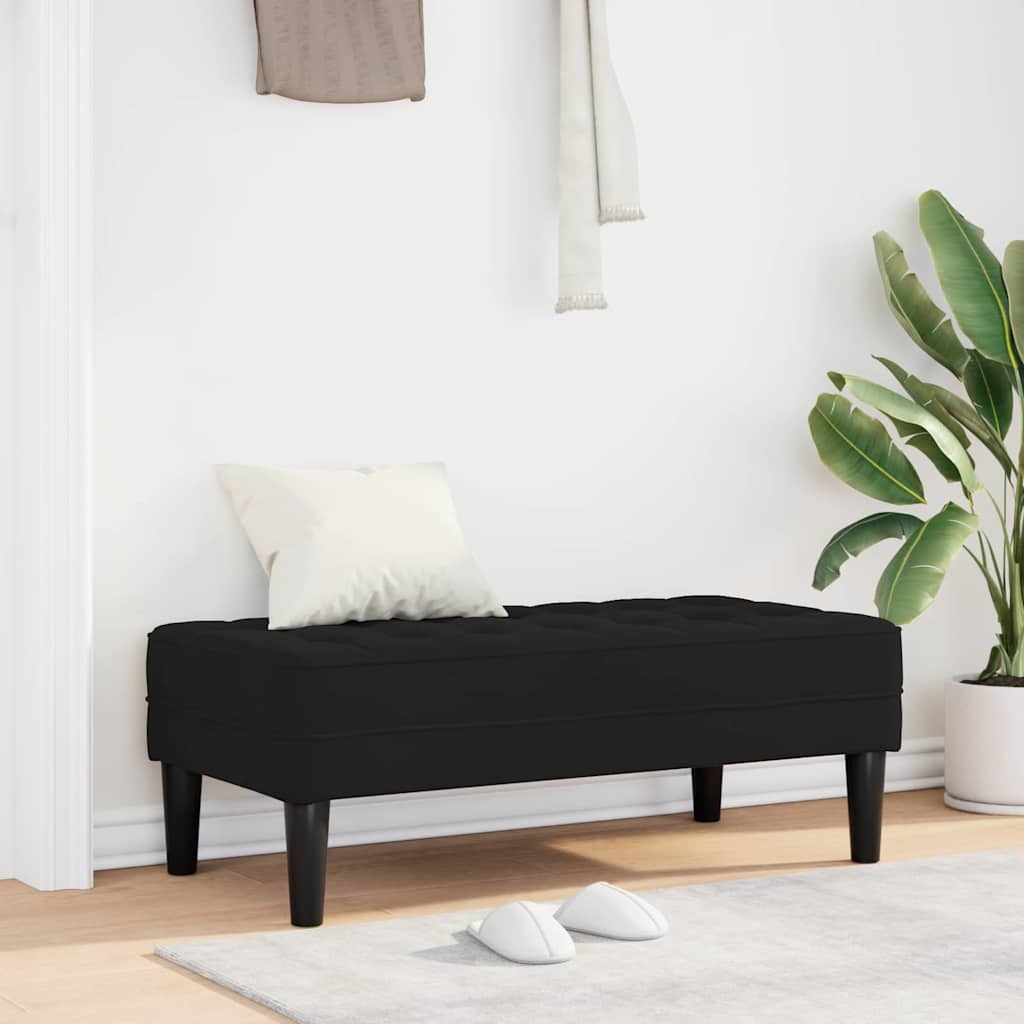 klupa s jastukom Crna 113 x 57 x 39 cm Baršun