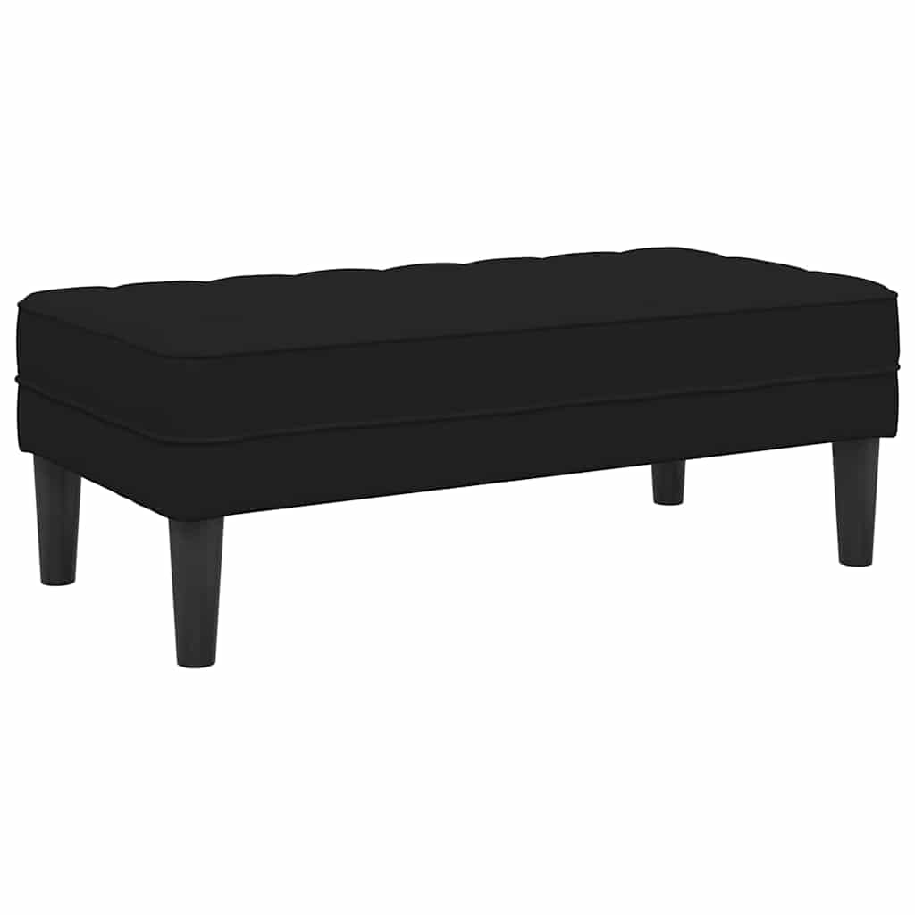klupa s jastukom Crna 113 x 57 x 39 cm Baršun