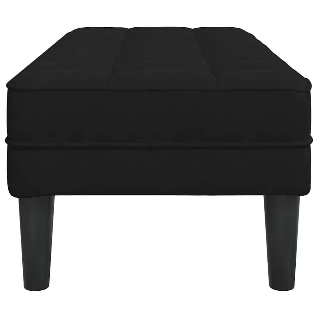 klupa s jastukom Crna 113 x 57 x 39 cm Baršun