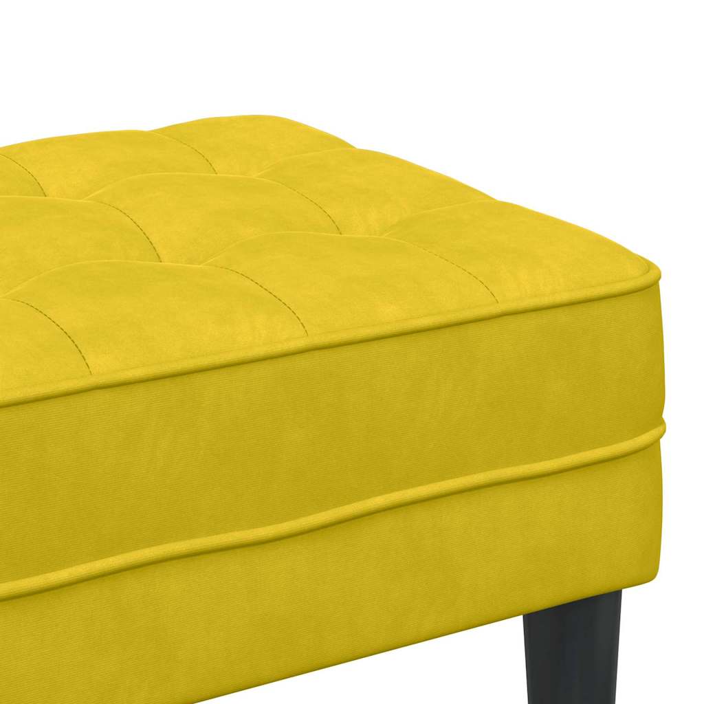 klupa s jastukom Žuta 113 x 57 x 39 cm Baršun