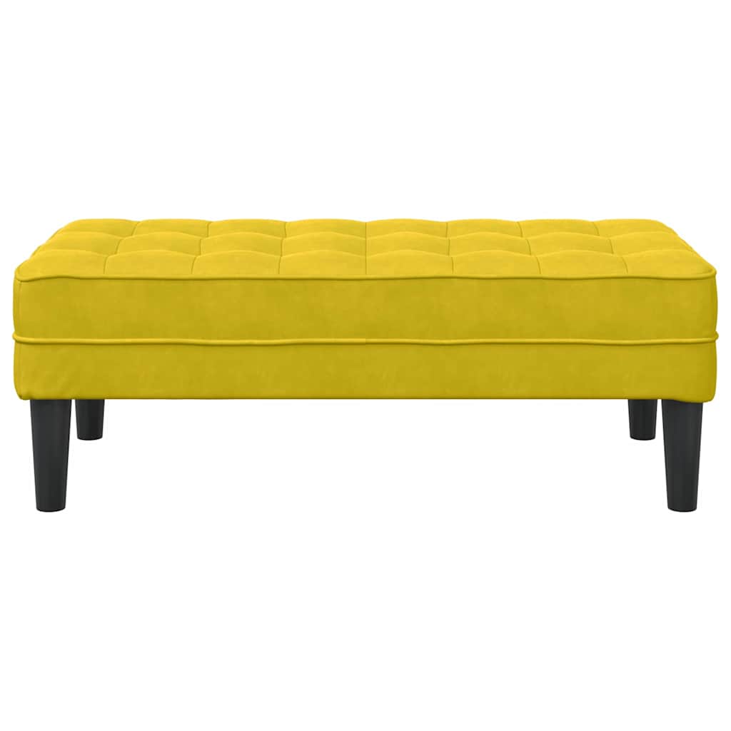 klupa s jastukom Žuta 113 x 57 x 39 cm Baršun