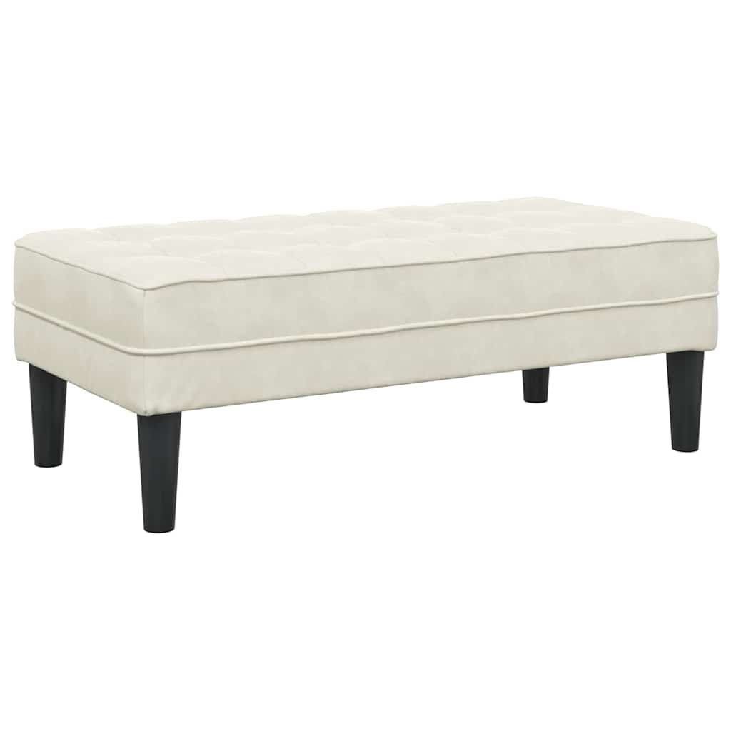 klupa s jastukom Krema 113 x 57 x 39 cm Baršun