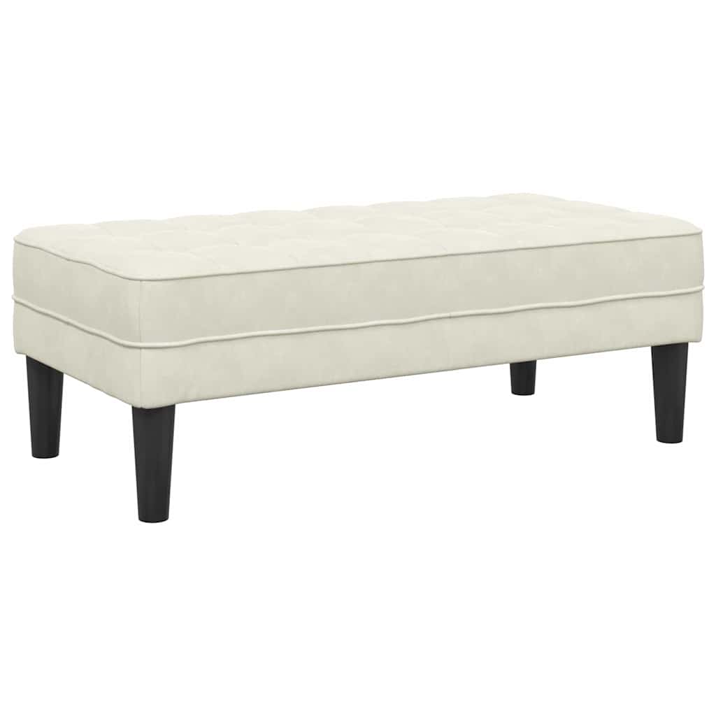 klupa s jastukom Krema 113 x 57 x 39 cm Baršun