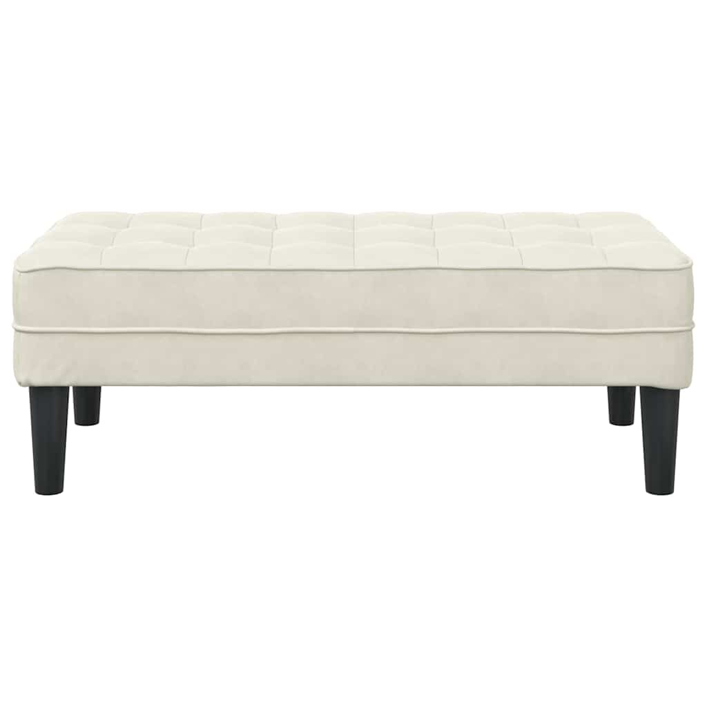 klupa s jastukom Krema 113 x 57 x 39 cm Baršun