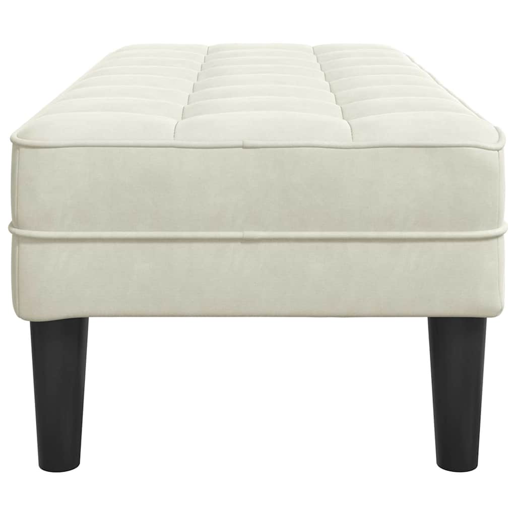 klupa s jastukom Krema 113 x 57 x 39 cm Baršun
