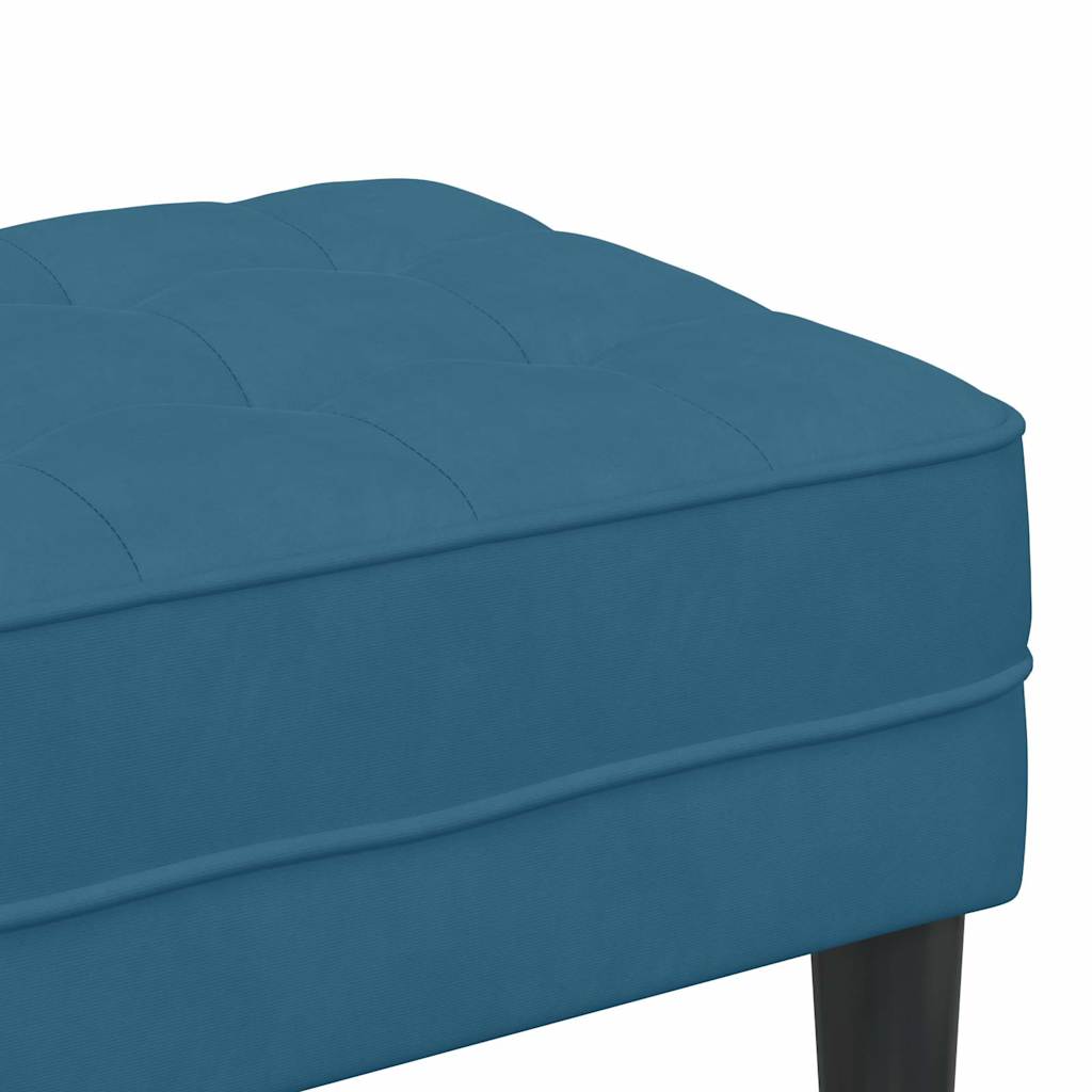 klupa s jastukom Plava 113 x 57 x 39 cm Baršun