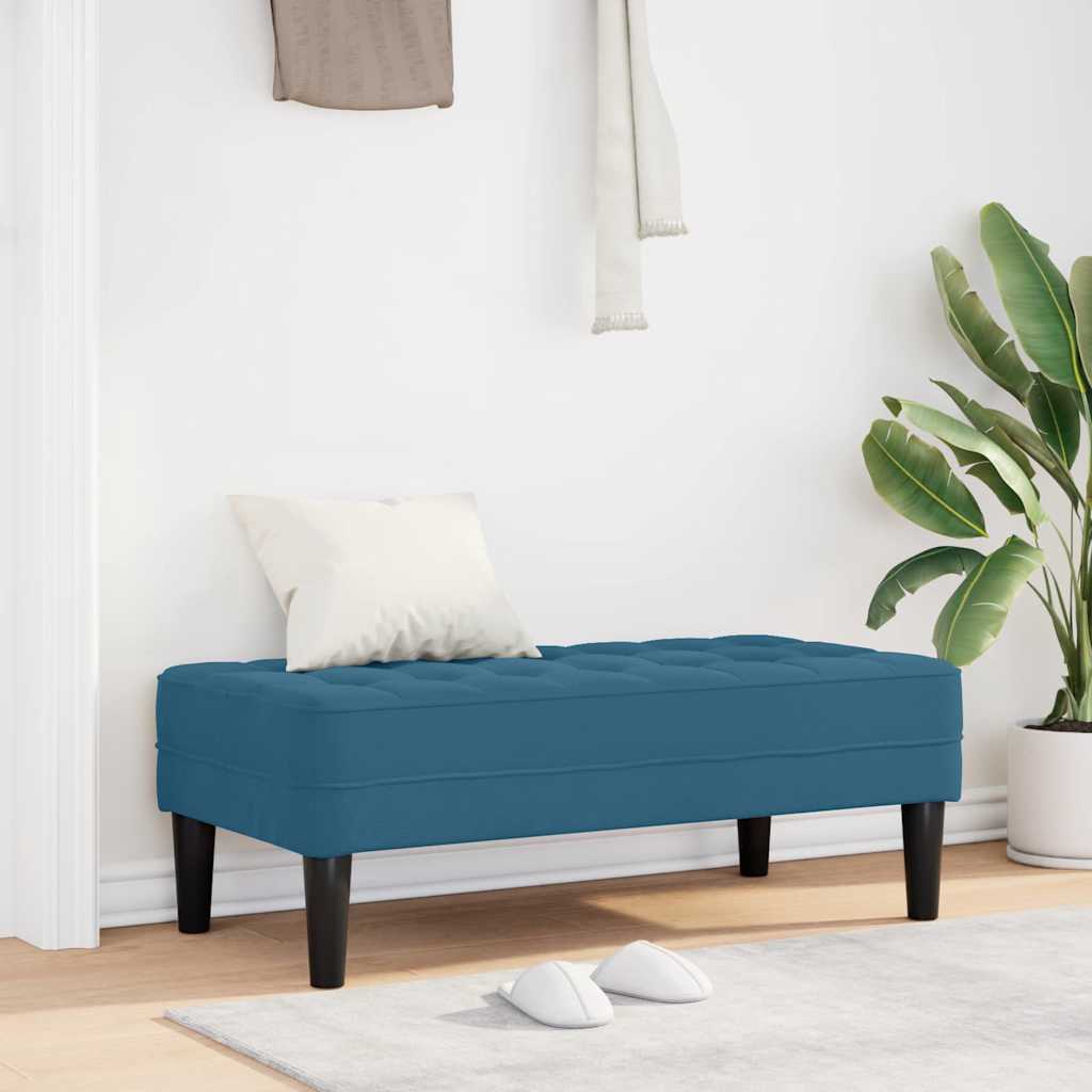 klupa s jastukom Plava 113 x 57 x 39 cm Baršun