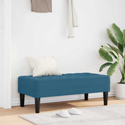 klupa s jastukom Plava 113 x 57 x 39 cm Baršun