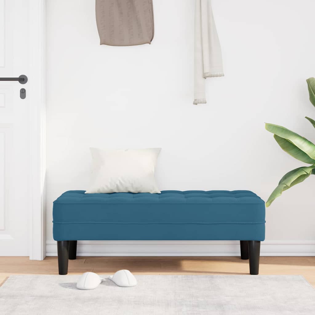 klupa s jastukom Plava 113 x 57 x 39 cm Baršun