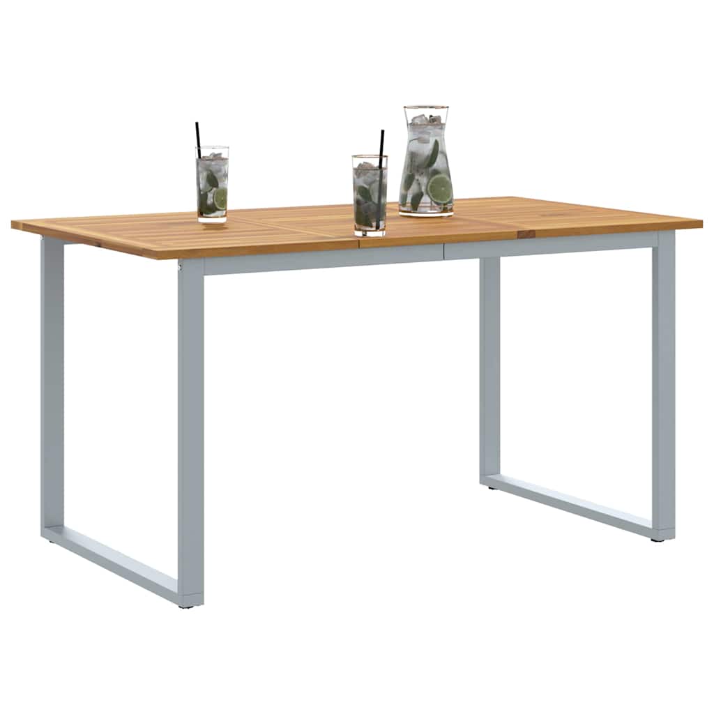 Stol za vrt Siva 140 x 80 x 75 cm Čvrsto drvo akacije