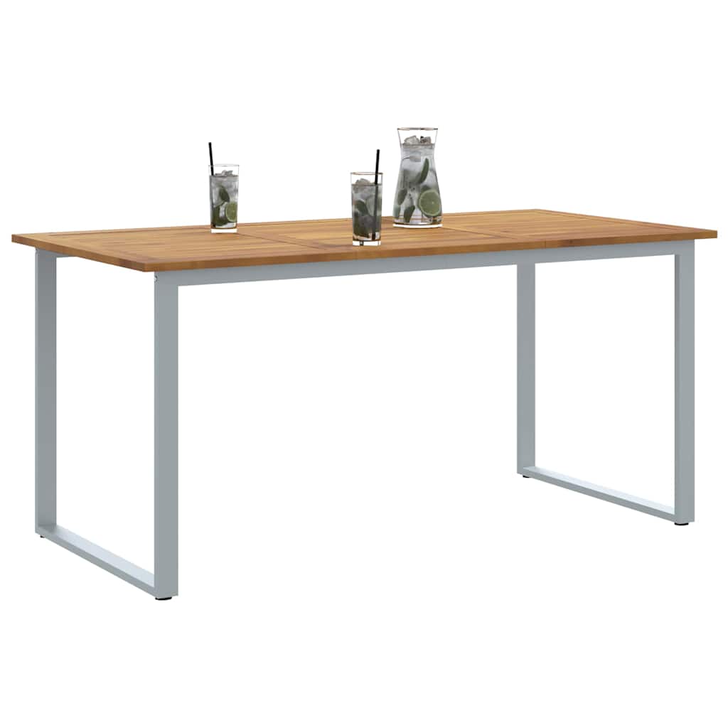 Stol za vrt Siva 160 x 80 x 75 cm Čvrsto drvo akacije
