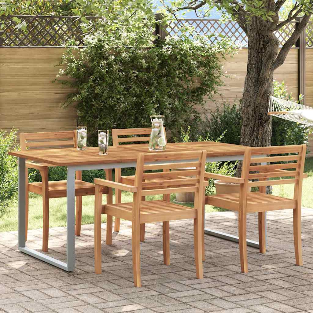 Stol za vrt Siva 180 x 90 x 75 cm Čvrsto drvo akacije