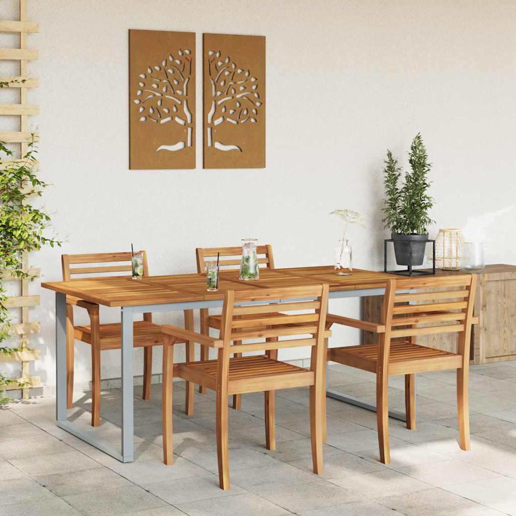 Stol za vrt Siva 180 x 90 x 75 cm Čvrsto drvo akacije