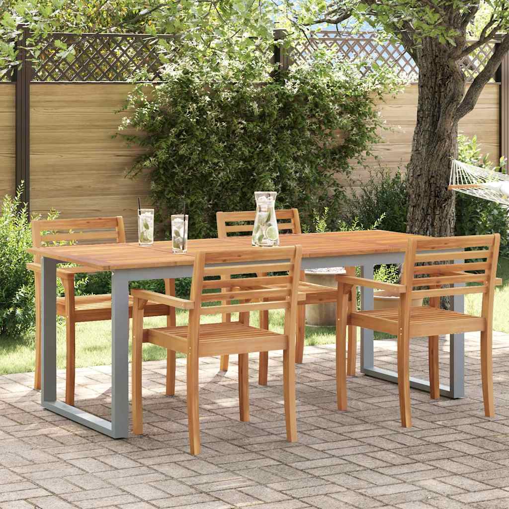 Stol za vrt Siva 200 x 90 x 75 cm Čvrsto drvo akacije