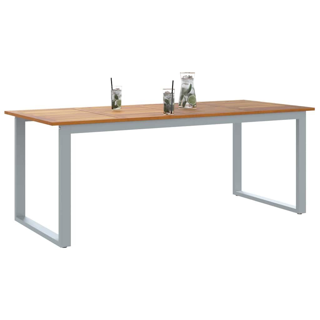 Stol za vrt Siva 200 x 90 x 75 cm Čvrsto drvo akacije