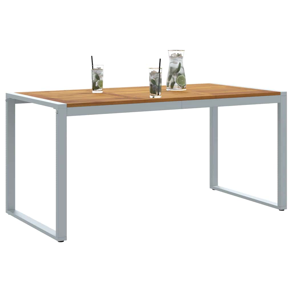 Stol za vrt Siva 160 x 80 x 75 cm Čvrsto drvo akacije