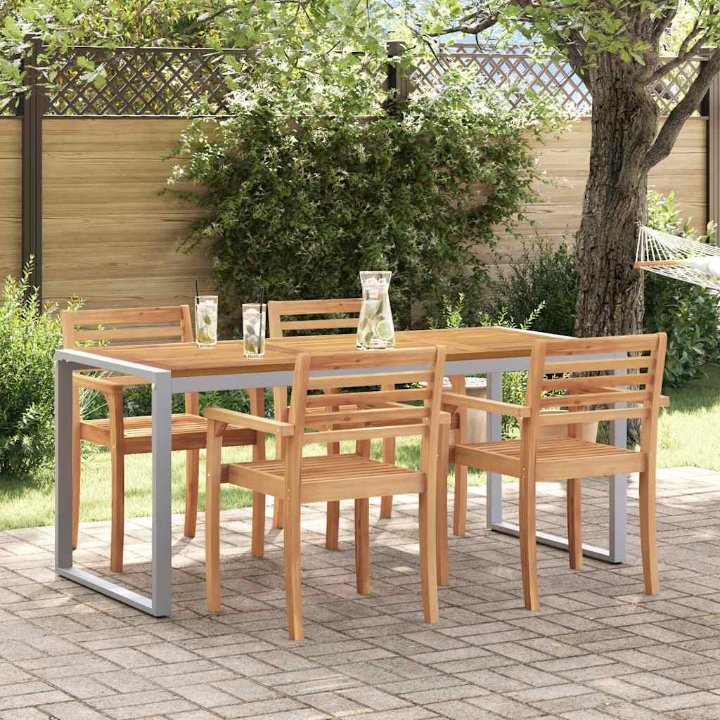 Stol za vrt Siva 180 x 90 x 75 cm Čvrsto drvo akacije